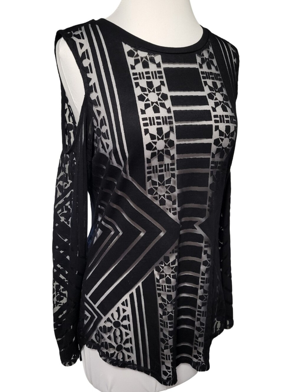 Cold-Shoulder Long Sleeve Top Size Medium